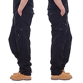 baratos Calças Cargo-Homens Calças Cargo Calça cargo Calças Calças de trabalho Cintura elástica Bolso multi Tecido Conforto Respirável Casual Diário Streetwear Esportes Moda Cinzento Verde ダークカーキ Micro-Elástica