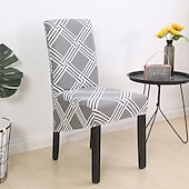 ieftine Husa scaun de sufragerie-huse pentru scaune de sufragerie xl, huse pentru scaune elastice 1 bucată, huse de protecție pentru scaune cu spătar înalt din spandex huse pentru scaun cu bandă elastică pentru sufragerie, nuntă