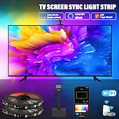 Χαμηλού Κόστους Έλεγχος μέσω WiFi-rgbic led φως λωρίδα κάμερας τηλεόρασης συγχρονισμός οθόνης τηλεόρασης εφαρμογή wifi συγχρονισμός μουσικής παιχνίδι υπνοδωμάτιο τηλεόραση φόντου φωτός περιβάλλοντος Shustar