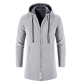 economico Maglioni Cardigan da uomo-Per uomo Felpa Cardigan Maglione Felpa con cappuccio Maglione con zip Giacca maglione A coste Maglia Tunica Lavorato a maglia Tinta unica Con cappuccio Essenziale Moda Esterno Giornaliero