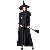cheap Couple &amp; Group Costumes-Witch Dress Cosplay Costume Hat Kid&#039;s Adults&#039; Women&#039;s Girls&#039; Halloween Carnival Masquerade Easy Carnival Costume for Walpurgis Night