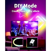 abordables Contrôle WiFi et musique-3 m/5 m rgbic bandes lumineuses néon avec wifi néon corde lumière bricolage barre lumineuse app contrôle musique synchronisation tv rétro-éclairage jeu salon chambre décoration