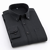 cheap Men&#039;s Oxford Shirts-Men&#039;s Dress Shirt Button Down Shirt Collared Shirt Oxford Shirt Graphic Prints Wedding Party Black White Red Navy Blue Long Sleeve Square Neck All Seasons Clothing Apparel Pocket