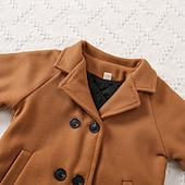 voordelige Bovenkleding-Jongens 3D Effen Wollen jas Lange mouw Herfst Winter Actief Basic Kinderen 2-6 jaar Dagelijks Normale pasvorm