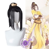 economico Parrucche Anime-parrucca cosplay mo dao zu shi solo maestro della coltivazione demoniaca lan wangji wei wuxian parrucche sintetiche lunghe nere di halloween