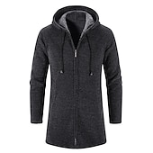 economico Maglioni Cardigan da uomo-Per uomo Felpa Cardigan Maglione Felpa con cappuccio Maglione con zip Giacca maglione A coste Maglia Tunica Lavorato a maglia Tinta unica Con cappuccio Essenziale Moda Esterno Giornaliero