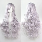economico Parrucche da festa-parrucca cos parrucca 80 cm capelli ricci lunghi capelli ricci multicolori in seta ad alta temperatura parrucche anime di halloween