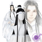 economico Parrucche Anime-parrucca cosplay mo dao zu shi solo maestro della coltivazione demoniaca lan wangji wei wuxian parrucche sintetiche lunghe nere di halloween
