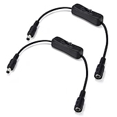 economico Accessori LED-2 pz 30 cm dc 5,5 mm x 2,5 mm maschio a femmina cavo di collegamento interruttore (adatto per telecamera di sicurezza cctv led)