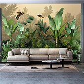 abordables Papiers peints-Fonds d&#039;écran cool forêt beau papier peint mural autocollant mural couvrant impression peler et coller amovible auto-adhésif scénique forêt tropicale humide plantain pvc / vinyle décor à la maison