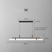 economico Design della linea-Lampada a sospensione a led da 80 cm linea moderna design catena lampada a sospensione regolabile per cucina sala da pranzo soggiorno nero e oro 110-120v 220-240v