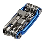 abordables Vélos et composants-Kit d&#039;outils de réparation de vélo multifonction 12 en 1 - tournevis à fente, tournevis cruciforme, clé hexagonale, disjoncteur de chaîne universel, clé à rayons, avec 1 levier pour pneu de vélo