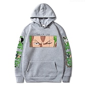 economico Grafica di personaggi di cartoni animati e film-One Piece Roronoa Zoro Felpa con cappuccio Anime Cartone animato Manga Tasca frontale Grafica Per Da coppia Per uomo Per donna Per adulto Stampa a caldo