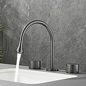 economico Multiforo-rubinetto lavabo bagno - girevole / classico rubinetti vasca da bagno a due manici e tre fori diffusi elettroplaccati