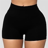 abordables Shorts de yoga et motards-Femmes Shorts de gym Shorts de yoga Shorts de motard Lifting des fesses Contrôle du ventre Taille haute Entraînement en salle Course Fitness Bas Couleur Unie Noir Blanche Vert Véronèse Spandex Des