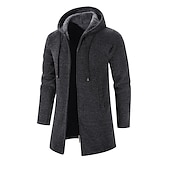 economico Maglioni Cardigan da uomo-Per uomo Felpa Cardigan Maglione Felpa con cappuccio Maglione con zip Giacca maglione A coste Maglia Tunica Lavorato a maglia Tinta unica Con cappuccio Essenziale Moda Esterno Giornaliero