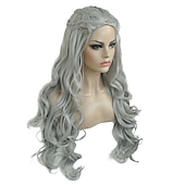 ieftine Peruci de petrecere-casa dragonului perucă daenerys targaryen perucă perucă cosplay perucă blondă albă perucă ondulată lungă perucă pentru femei daenerys targaryen perucă prințesă dragon