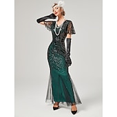 halpa Mekot-Möly 20s 1920-luku Coctail-asu Mekko Mekot Tanssiaispuku Normaali Suuri Gatsby charleston Häävieras Paljetti Naisten Karnevaali Naamiaiset Häät Häävieras Juhla-iltavaatteet Aikuisten Leninki