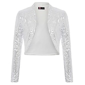 billige bryllup gjesteomslag-Kvinne Wrap Bolero Kåper  Jakker Funkler  Skinner Lange Ermer Paljetterte Bryllup Gjest Wraps Med Glitter Bryllup Alle Årstider Kjole Å Imponere