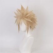 economico Parrucche da gioco-Gioco Final Fantasy VII Remake FF7 Parrucca Femminile Cloud Strife Lunga Bionda Cosplay Parrucche di Halloween