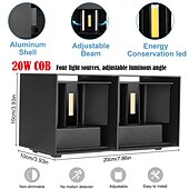 cheap Outdoor Wall Lights-LED Outdoor/Indoor Wall Lamp 2 Heads 12W 4 Heads 20W Adjustable Beam Angle LED Porch Lamp Outdoor Lamp Applicable to House Terrace and Porch AC85-265V