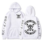 cheap Cartoon &amp; Movie Character Graphic-One Piece Monkey D. Luffy Hoodie Anime Cartoon Anime Front Pocket Graphic For Couple&#039;s Men&#039;s Women&#039;s Adults&#039; Hot Stamping
