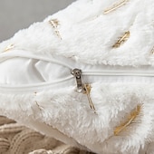 billiga Kuddtrender-dekorativa slängkuddar mjuk plysch kuddfodral guld fjäder modern fyrkantig söm traditionell klassiker för sovrum vardagsrum soffa soffstol överlägsen kvalitet