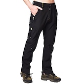 halpa Pohjat-Miesten Vaellushousut Fleecevuoriset housut Softshell-housut Talvi Ulko- Pidä lämpimänä Tuulenkestävä Hengittävä Vedenkestävä Housut Alaosat Joustava vyötärö Vetoketjullinen tasku Musta Tumman harmaa