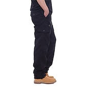 baratos Calças Cargo-Homens Calças Cargo Calça cargo Calças Calças de trabalho Cintura elástica Bolso multi Tecido Conforto Respirável Casual Diário Streetwear Esportes Moda Cinzento Verde ダークカーキ Micro-Elástica