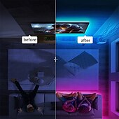 abordables Contrôle WiFi et musique-5 m led bandes lumineuses bluetooth app rgb smd 2835 ip20 luces flexible lampe ruban diode dc12v décoration de fête à la maison