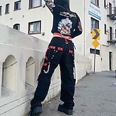 voordelige Bodems-Punk &amp; Gothic Y2K jaar 2000 Broeken Gemaskerd Bal Pittige Meisjes Dames Carnaval Maskerade Broeken