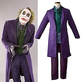 preiswerte Joker-Stil-Joker Clown Bluse / Hemd Hose Outfits Herren Film Cosplay Cosplay Kostüm Party Lila Mantel Weste Bluse Maskerade Polyester / Krawatte / Krawatte mit Perücke