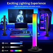お買い得  スマートライト-RGB LEDスマートライトバーWiFi Bluetoothデスクトップ背景雰囲気ライト音楽同期TV壁コンピューターゲーム寝室ナイトライトShustar