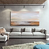 voordelige Schilderijen van landschappen-handgemaakte olieverf canvas muur kunst decoratieve abstracte mes schilderij landschap geel voor home decor gerold frameloze niet-uitgerekt schilderij