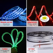 cheap Waterproof Strip Lights-LED Strip Light Plug in Outdoor Waterproof IP67 AC220V 4040 LED Strip Light Diode Tape Holiday Decorative Light LED String with 60led / m with EU Plug