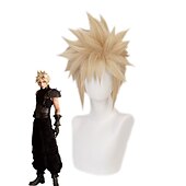economico Parrucche da gioco-Gioco Final Fantasy VII Remake FF7 Parrucca Femminile Cloud Strife Lunga Bionda Cosplay Parrucche di Halloween