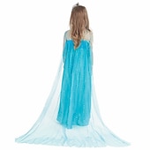 preiswerte Märchen-Motto-Kleider-kinder mädchen elsa gefroren kostüm kleid cartoon einfarbig a linie kleid party blau maxi langarm prinzessin schöne kleider herbst winter regular fit 3-10 jahre