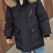 billiga Boy&amp;#39;s Downs &amp;amp; Pufferjacka-Pojkar 3D Pufferjacka för barn Slät Ner Pufferjacka Långärmad Höst Vinter Aktiv Häftig Barn 3-10 år Semester Dagligen Normal