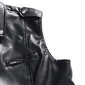 economico Gilet-Per uomo Gilet in pelle Sportivo Moto Casual quotidiano Di moda Autunno Bordo in pelliccia sintetica Ecopelle Tenere al caldo Anti-pioggia Leggero Colore puro Cerniera Bavero Morbido Nero Gilet