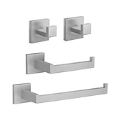 economico Set di accessori da bagno-set di ferramenta per il bagno 4 pezzi, accessori per il bagno rimodellati a parete in acciaio inossidabile sus304, include 2 porta accappatoio, 2 portasciugamani