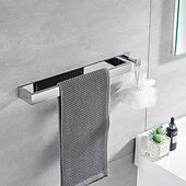 cheap Towel Bars-Self Adhesive Towel Rack Multi-Function 40cm Towel Bar Bathroom Rack 304 Stainless Steel(Black/Chrome/Brushed Nickel)