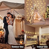 Χαμηλού Κόστους Plug In Ηλεκτρικό-globe ball string lights 100m 330ft 800leds fairy string lights in with 8 modes remote decor for indoor outdoor party γάμου χριστουγεννιάτικο δέντρο κήπο αποκριών ζεστό λευκό λευκό πολύχρωμο