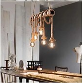 billiga Klusterdesign-6-ljus 80 cm taklampa led klusterdesign trä / bambu matsalskedja / sladd justerbar 110-120v 220-240v