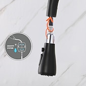 economico Rubinetti per lavello-miscelatore lavello da cucina con doccetta estraibile, rubinetto a scomparsa monocomando girevole a 360° rubinetti da cucina montati sul ponte in acciaio inox 304 nichelato spazzolato