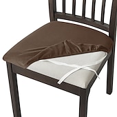 abordables Funda para silla de comedor-Fundas de asiento de terciopelo para comedor, color burdeos, elásticas, ajustadas, tapizadas, para sillas de comedor, fundas protectoras de muebles extraíbles y lavables con lazos