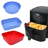 cheap Cooking Utensils-2 Pack Air Fryer Silicone Pot, Food Safe Nonstick Air Fryer Silicone, Heat Resistant, Easy Clean, Reusable Replacement Flammable Parchment Liner, Suitable for Fryer, Oven, Microwave