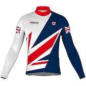 cheap Men's Jerseys-Men's Cycling Jersey UK Long Sleeve Bike Jersey Top with 3 Rear Pockets Mountain Bike MTB Road Bike Cycling Quick Dry Reflective Strips Lightweight Materials Back Pocket Sports Yellow Red Navy Blue