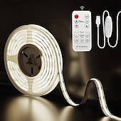 זול שלט רחוק-אורות usb cob led פס 5v 1-3m ניתנים לעמעום 300led / m cri85 עם שלט רחוק rf תאורת טלוויזיה אחורית מנורת סרט גמיש מתחת לארון לתאורת עשה זאת בעצמך בחדרי שינה מטבחים ובתים