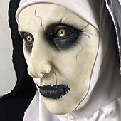 お買い得  ハロウィンのマスクと小道具-ハロウィン修道女マスクホラーラテックスマスクコスプレmascarillas valak顔仮面舞踏会でかぶと