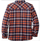 economico camicie di flanella-Per uomo Plaid Camicia di flanella Sopracamicia Manica Lunga Camicia Collo ripiegato Streetwear Quotidiano Stampa Giallo Chiaro Vinaccia Rosso+Grigio+Nero Nero + grigio scuro + blu navy Blu Bottonato